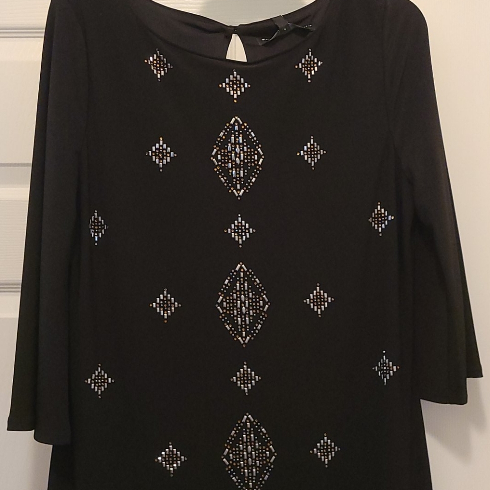 WHBM Black dress with embellishments